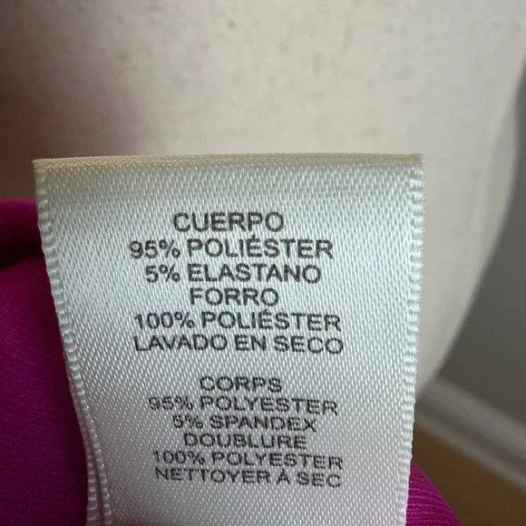 NWT Size 16 Stretch Women's Fuchsia Sheath Dress with Side Drape - Picture 8 of 9